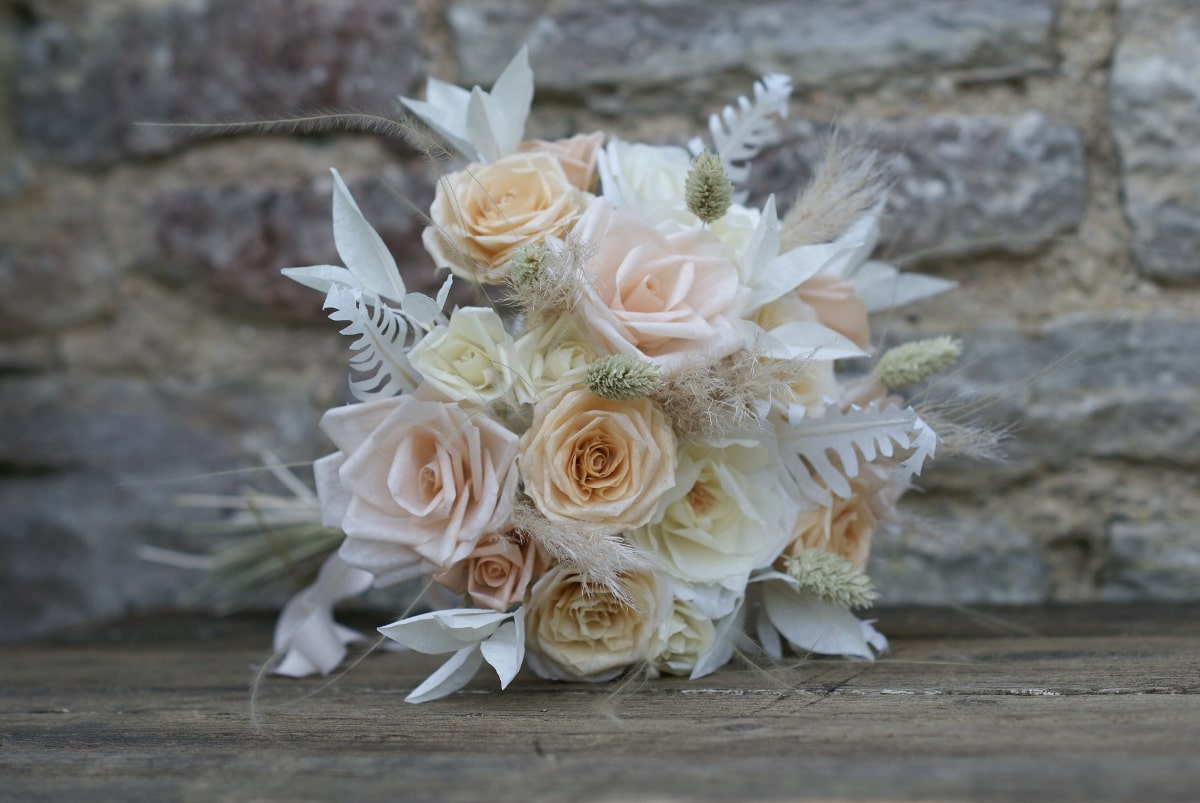 0 paper rose wedding bouquet 1