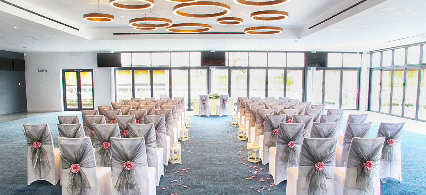 Owners Club Ceremony Layout At Newbury Racecourse Unique Wedding Venue Gay Wedding Guide