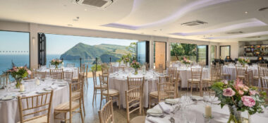 Wedding Breakfast With Sea View At Sandy Beach Hotel Beach Wedding Venue Ilfracombe Gay Wedding Guide 1 380X174