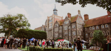 Outdoor Reception At Brighton College A Gay Wedding Venue Brighton East Sussex Fetured On The Gay Wedding Guide 380X174
