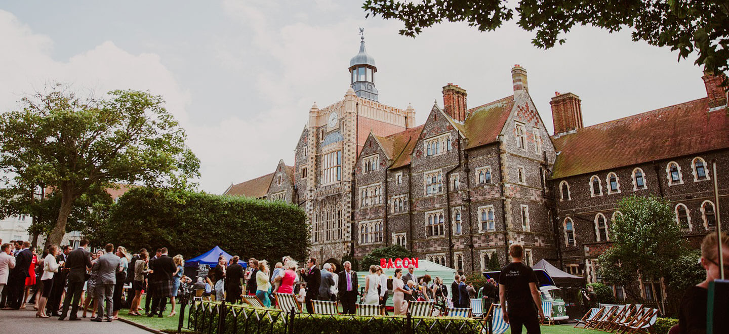 Outdoor Reception At Brighton College A Gay Wedding Venue Brighton East Sussex Fetured On The Gay Wedding Guide