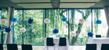 Pom Pom At Ceremony River And Rowing Museum Henley Wedding Venue Gay Wedding Guide 380X174