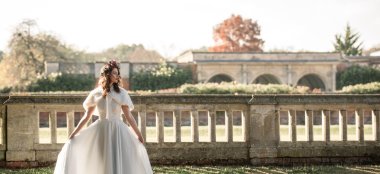 1 Bride In Dress At North Mymms Park Wedding Venue Hertfordshire Gay Wedding Guide 9 380X174