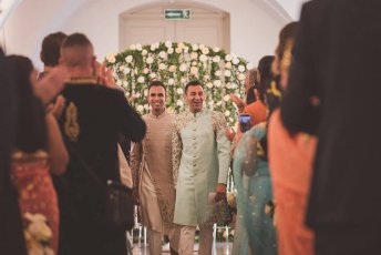 12 Leaving Ceremony At Jai And Milan Gay Wedding Banqueting House Palace Gay Wedding Guide 1 5 344X230