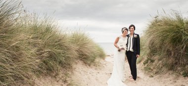 12 Lesbian Brides On Beach At Lesbian Wedding Image By Newcastle Wedding Photographer Erica Tanith Photography Via Gay Wedding Guide 6 380X174