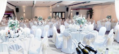 2 White Wedding Theme Breakfast At Wickwoods Country House And Spa West Sussex Wedding Venue Gay Wedding Guide 9 380X174
