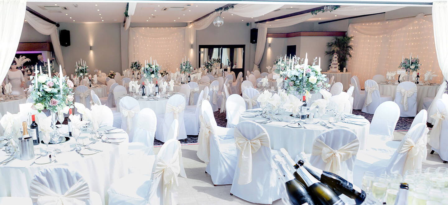 2 White wedding theme breakfast at Wickwoods Country House and Spa West Sussex wedding venue gay wedding guide 9