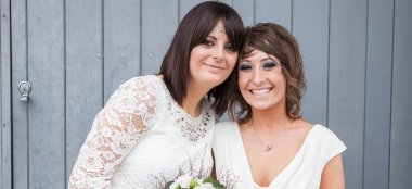 3 Lesbian Brides Stand Next To Each Other Image By Erica Tanith Photography Via Gay Wedding Guide 6 380X174