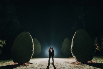 30 Aaron And Keith Heads Together In Dark At Their Gay Wedding At The Elvetham Hampshire Gay Wedding Photographer Dm Photography 1 5 344X230