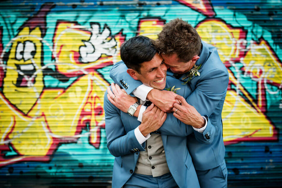 32 Dave and Matts gay wedding at Number 90 Hackney Wick Wedding Photography Same Sex Gay LGBT 3 5