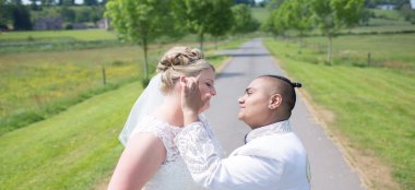 4 Lesbian Brides Share Tender Moment Image By Ragdoll Photography Lesbian Staffordshire Wedding Photographer Gay Wedding Guide 6 380X174