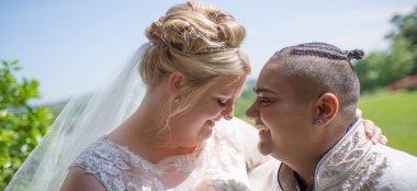 5 Lesbian Brides Smile Image By Ragdoll Photography Lesbian Staffordshire Wedding Photographer Gay Wedding Guide 6 380X174