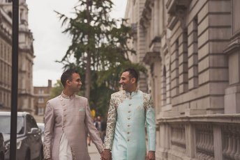 5 Walking To Jai And Milan Gay Wedding Banqueting House Palace Gay Wedding Guide 1 5 344X230