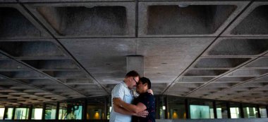 7 Gay Engagement Shoot Two Men Hug Under Bridge Image By Next Chapter Photography London Wedding Photographer Sydney Via Gay Wedding Guide 6 380X174
