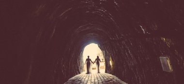 7 Lesbian Wedding Brides Walk Out Of Cave Image By Gay Wedding Photographer Grw Photography7 6 380X174