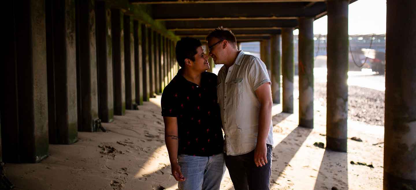 8 Gay engagement shoot two men under bridge image by Next Chapter Photography London wedding photographer Sydney via Gay Wedding Guide 6