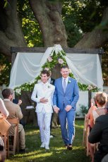 8 Walking Down At Alex And Havens Gay Wedding Long Island Gay Wedding Guide Image By Caroline Rochetta 1 5 153X230