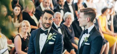 Aaron And Phil Vows At Their Gay Wedding At The Bodelian Oxford Images Copyright Stu Heppell Via The Gay Wedding Guide 3 5 380X174