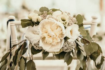 Agnese And Gaia Floewr Chair Decoration At Their Lesbian Wedding Photography Frank Cattuci Photo Via Gay Wedding Guide 1 5 344X230