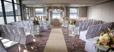 Aisle 2 At Quay Hotel Wedding Venue Wales Gay Wedding Guide 9 380X174