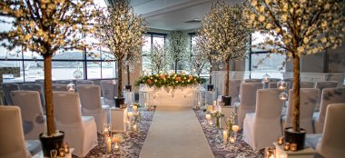 Aisle At Quay Hotel Wedding Venue Wales Gay Wedding Guide 9 380X174