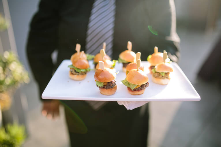 Amber and Alexis California canapes mini burgers lesbian wedding images by Laarne ia gay wedding guide 1 5