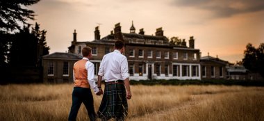 Andy And Gordon Gay Grooms At Hampton Court House Country House Wedding Venue Surrey Gay Wedding Guide 9 380X174