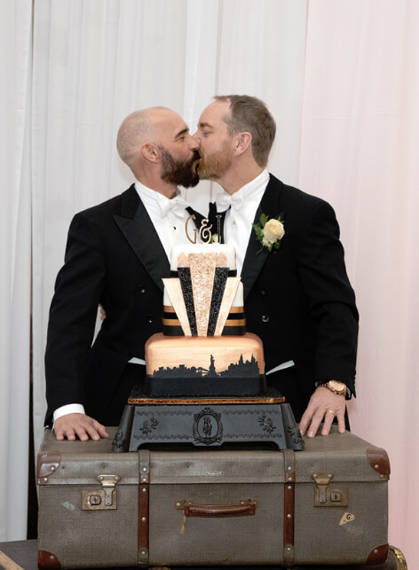 Art Deco wedding cake at Glen and Jason wedding by gay wedding photographer This World Wedding Photography 1 5