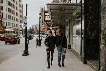 Arts Center Laughter Jackie And Beth Lesbian Engagement Photography By Tawny Ballard Photography Via The Gay Wedding Guide 1 4 344X230