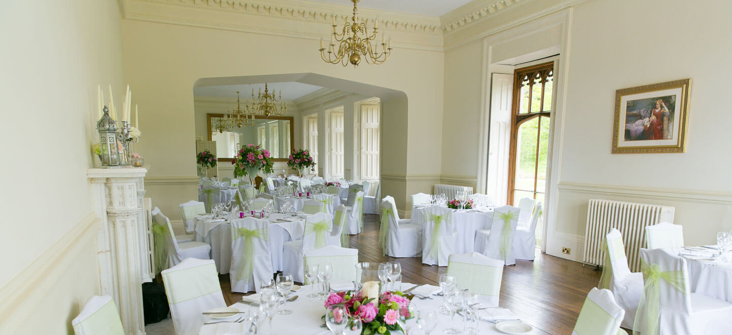 Banqueting Hall at St Audries Park a country house wedding venue in Somerset via the Gay Wedding Guide 9