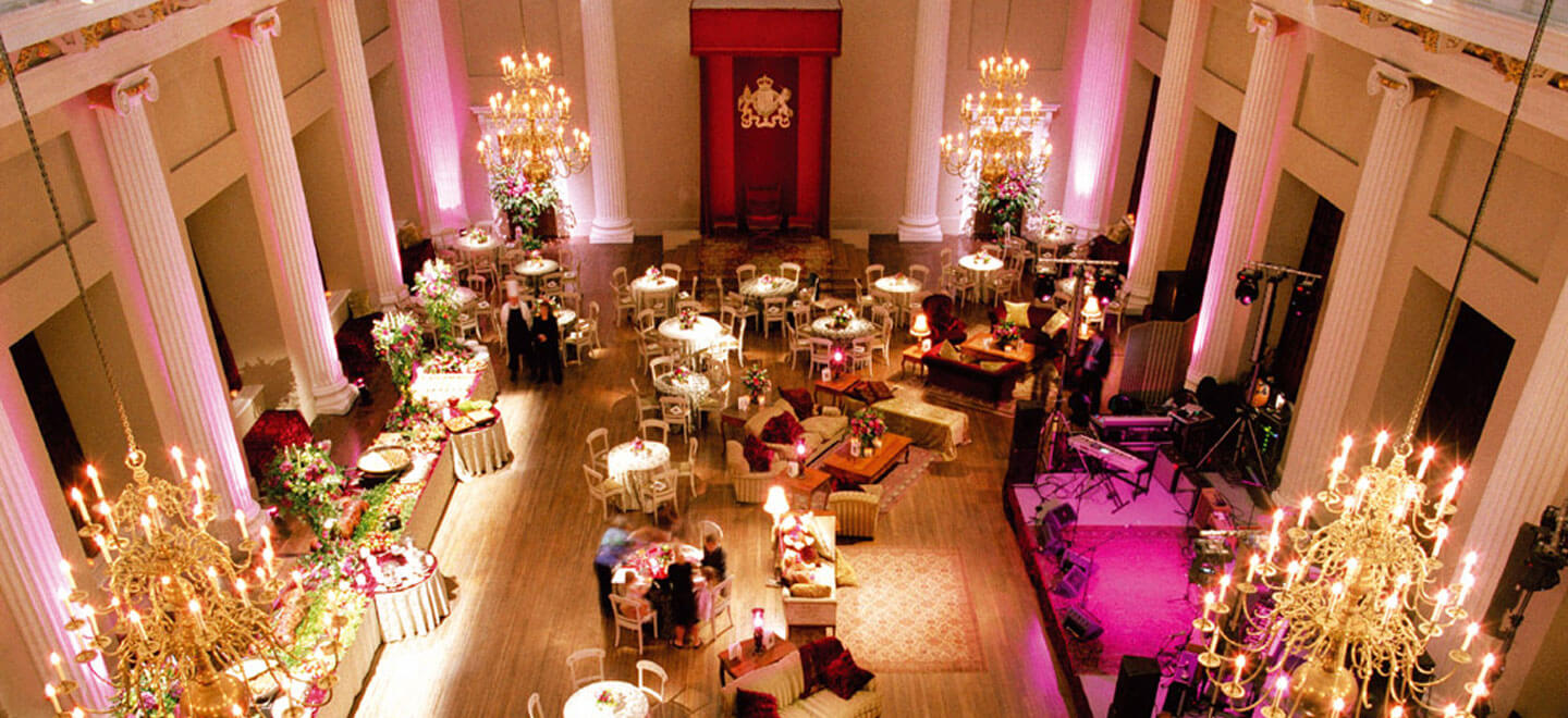 Banqueting House reception layout a Royal Palace Wedding Venue in London via the Gay Wedding Guide 9