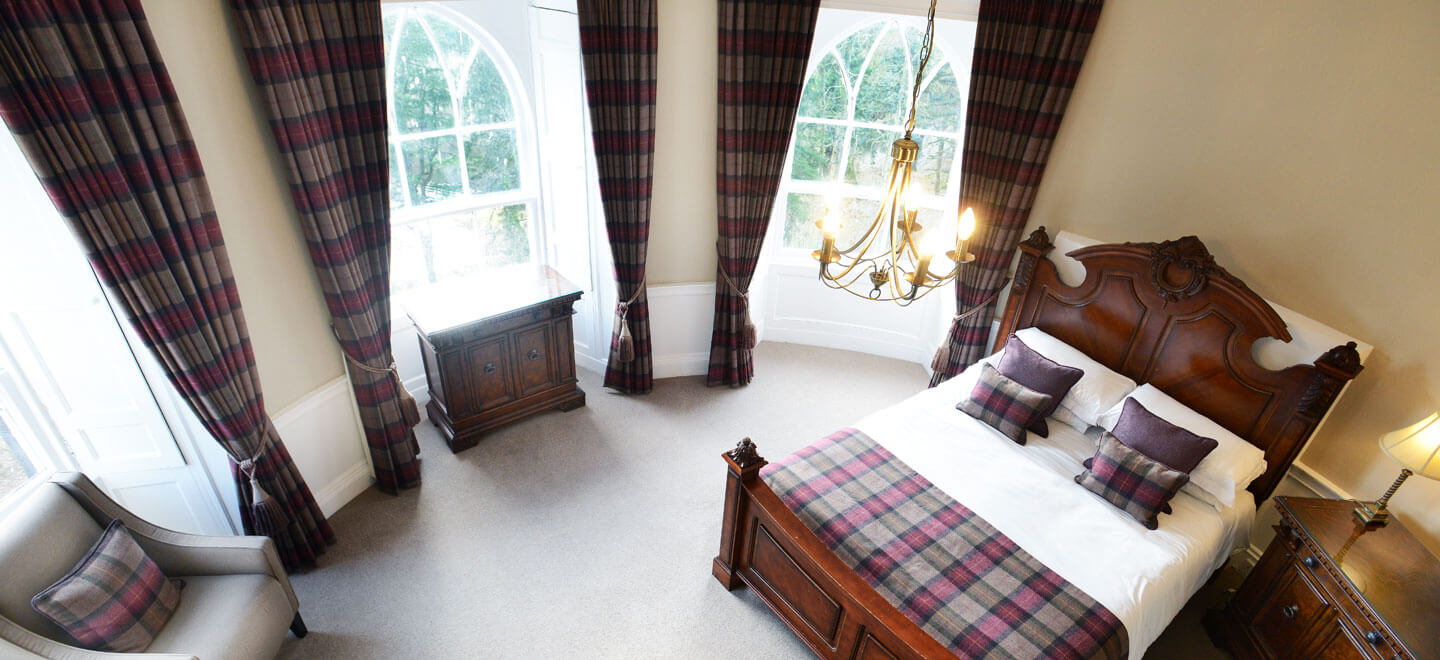 Bedroom at Drumtochty Castle wedding venue Scotland via The Gay Wedding Guide 9