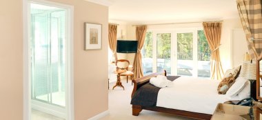 Bedroom At Wickwoods Country House And Spa West Sussex Wedding Venue Gay Wedding Guide 9 380X174