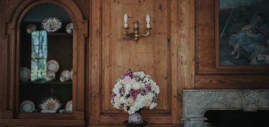 Bouquet On Mantel Piece At Private House Wedding Venue London Gay Wedding Guide 9 379X179