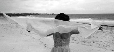 Bride By The Sea Copyright Hazel Buckley Photography Gay Wedding Photographer 6 380X174