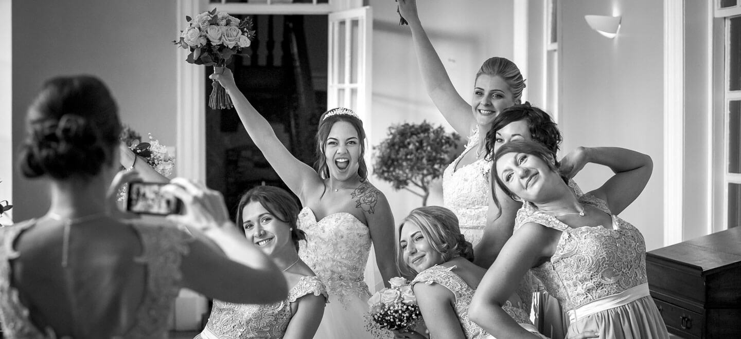 Bridesmaids at Hintlesham Hall wedding venue suffolk gay wedding guide 9