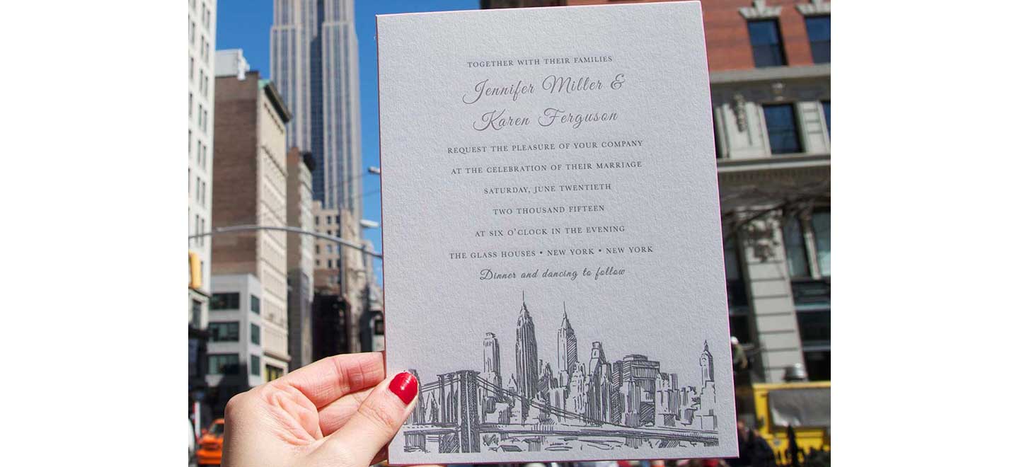 Brooklyn Wedding invitation gay wedding stationery pemberley fox stationers via the gay wedding guide 6