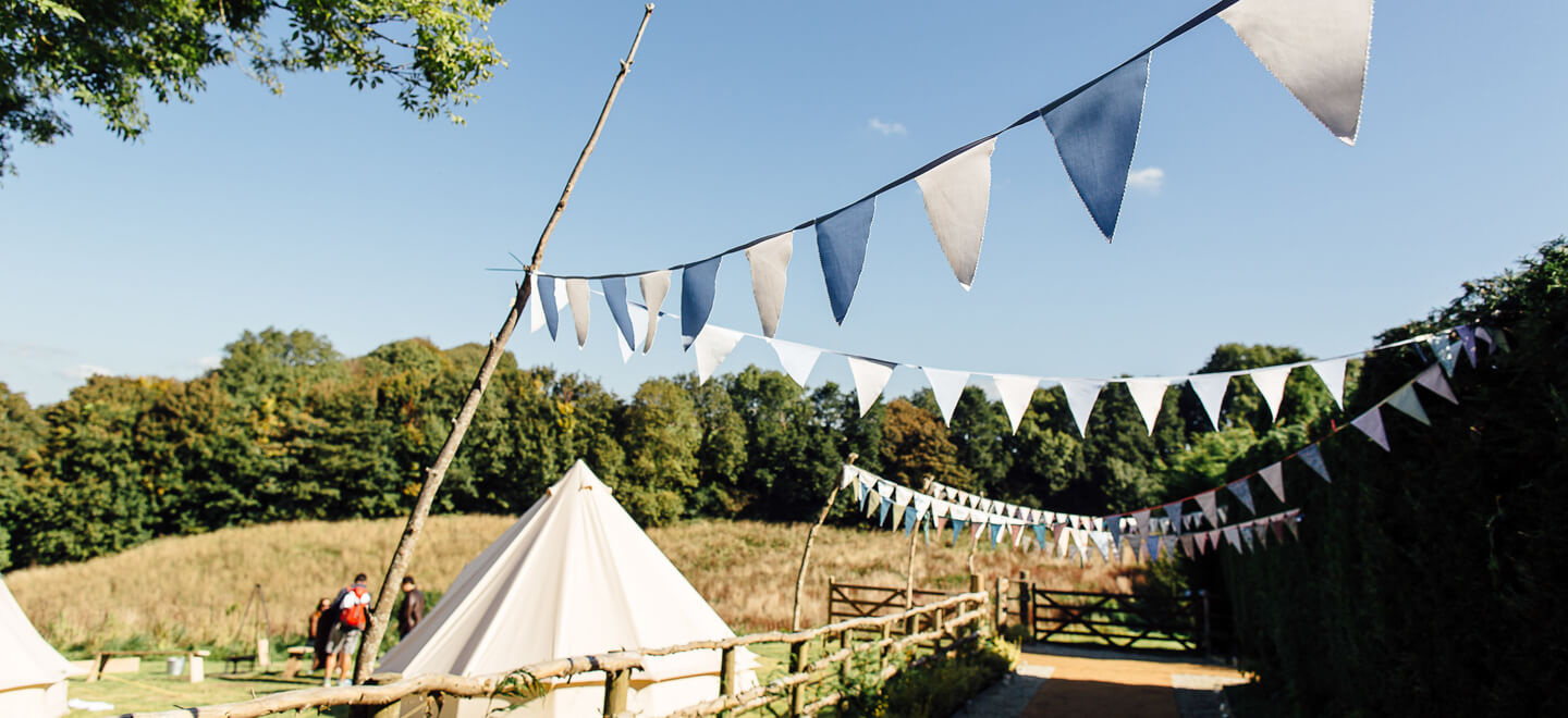 Bunting and Teepee at Kilminorth Cottages Wedding Venue Cornwall Gay Wedding Guide 9