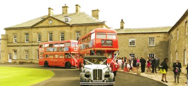 Cars And Bus Outside Northumberland Wedding Venue Capheaton Hall Country House Wedding Venue Newcastle Gay Wedding 9 380X174