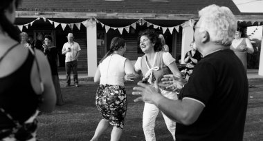 Ceilidh Dancing At The Lesbian Wedding Of Isabelle And Susie Copyright Jennifer Bedlow Photography Via The Gay Wedding Guide 3 5 380X205