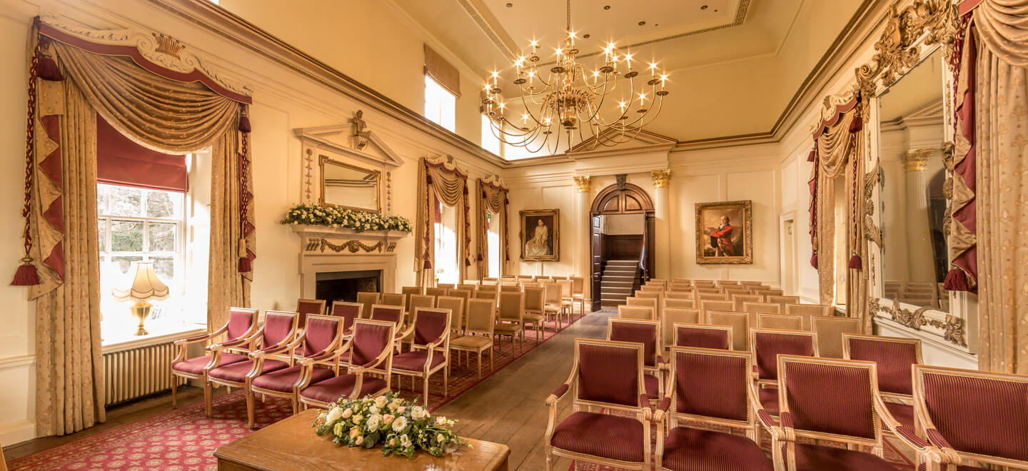 Ceremony layout at Hintlesham Hall wedding venue suffolk gay wedding guide 9