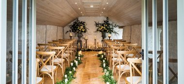 Ceremony Layout At Telfit Farm Wedding Venue Yorkshire Gay Wedding Guide 9 380X174