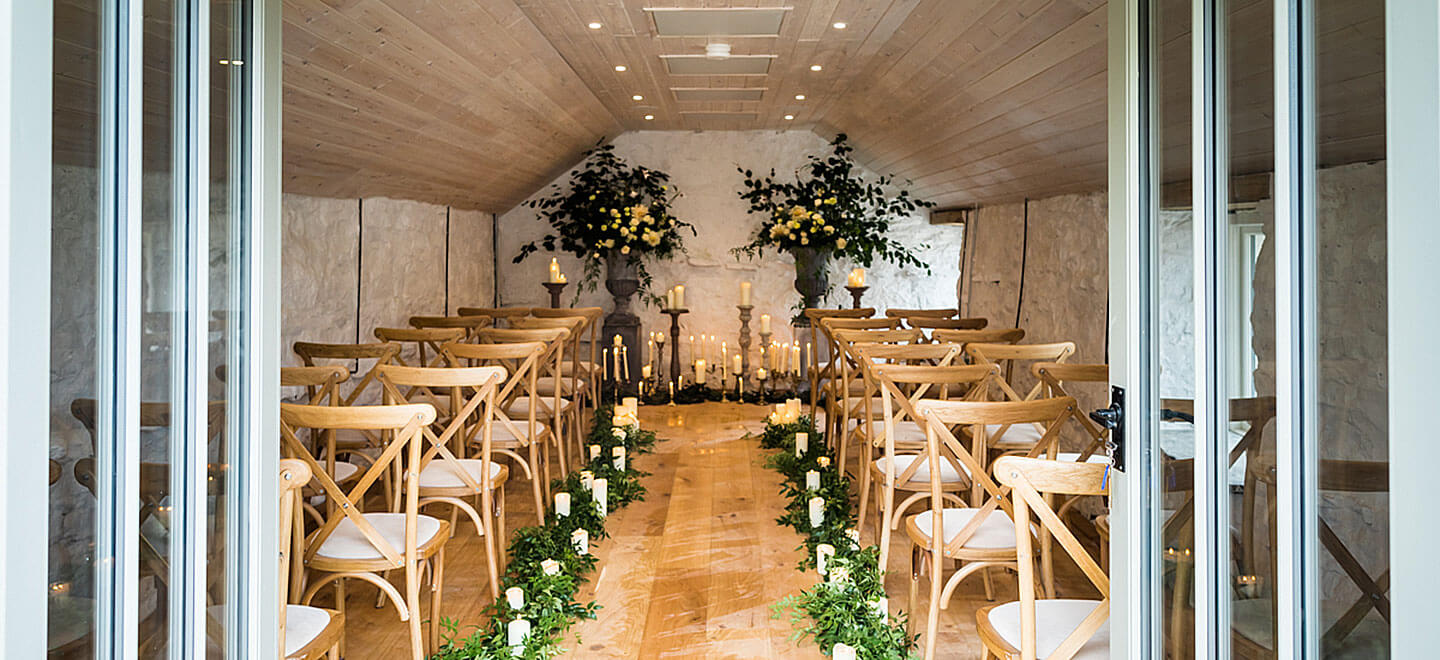 Ceremony layout at Telfit Farm wedding venue Yorkshire Gay Wedding Guide 9