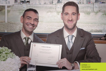 Certificate Of Marriage For Darren And Georgios Same Sex Marriage London Boat Wedding. Photographs Copyright Emir Hasham 4 344X230