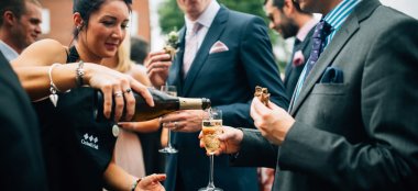 Champagne Reception At Historic Building Wedding Venue Ordsall Hall A Wedding Venue In Salford Via The Gay Wedding Gudie 9 380X174