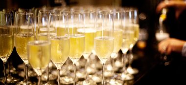 Champagne Wedding Reception At Same Sex Wedding Venue In Yorkshire Yorebridge House. Image Copyright Andrew Davies 9 380X174