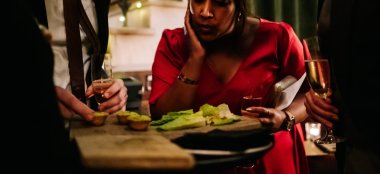 Choosing Canapes At Hawksmoor Wedding Venue London Gay Wedding Guide Image Kristian Leven Photography 9 380X174