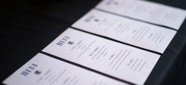 Chris And Ben Gay Wedding Menus At Their Gatsby Themed Gay Wedding Guide 3 5 380X174