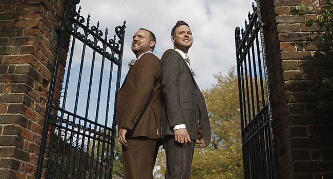 Chris and Dan gay wedding essex video white dress films featured on the gay wedding guide 3 5