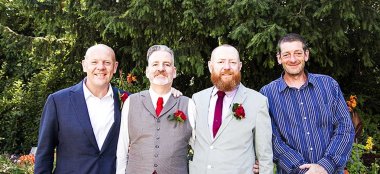 Colin And John Same Sex Wedding Day Group Photo St Jamess Park Copyrightjennifer Langridge 6 380X174